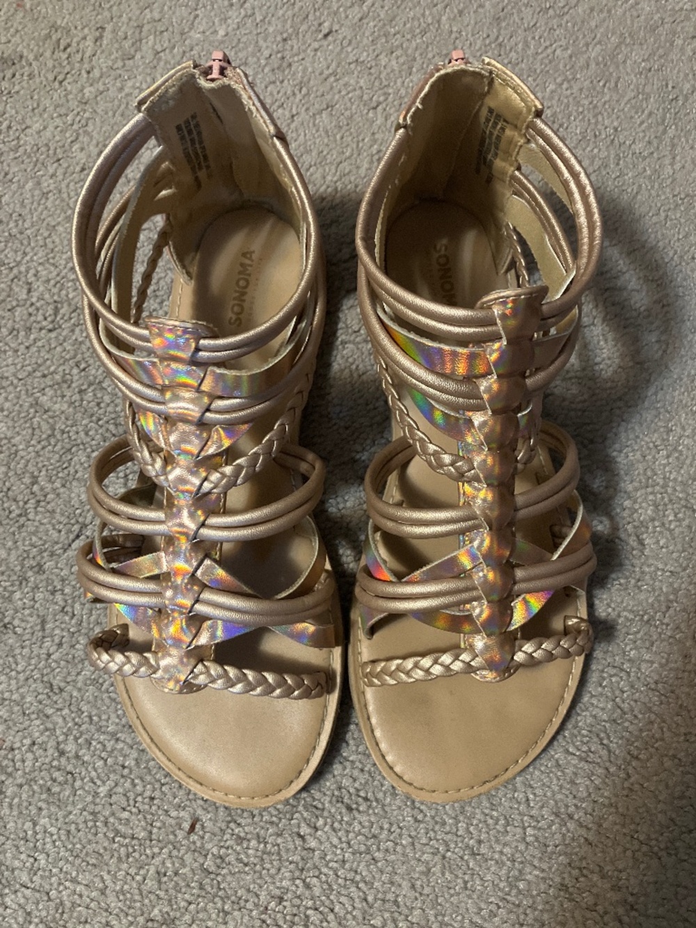 Holographic Rose Gold Sandals
